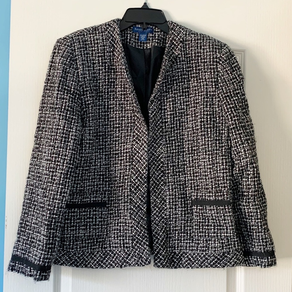 Karen Scott tweed blazer jacket size 16P